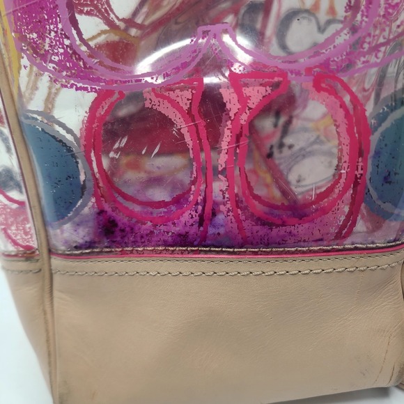 Coach Scribble Clear Vinyl Tote Bag Multicolor Graffiti Signature Logo Y2K Rare - Picture 7 of 12